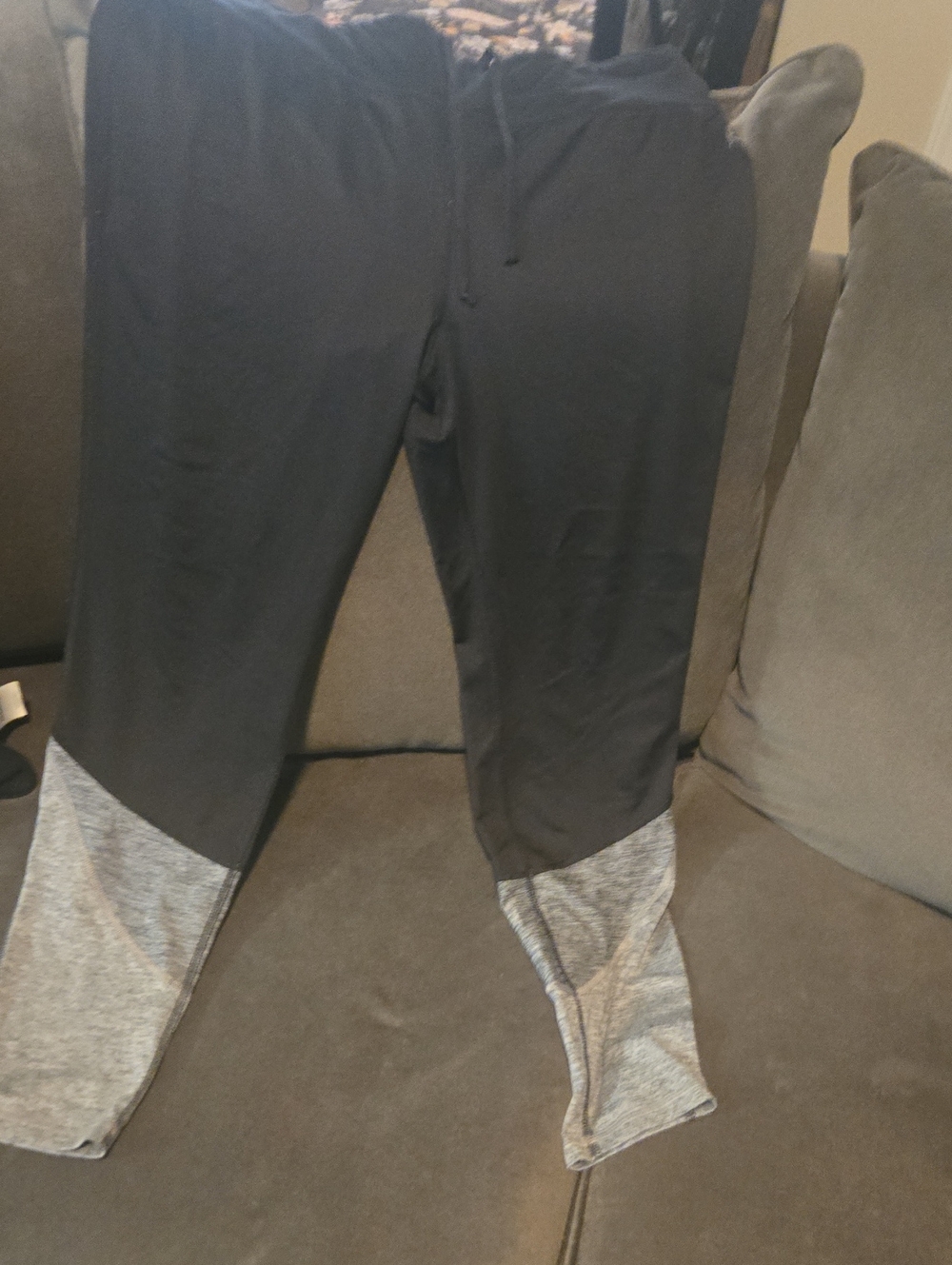 Danskin Now Black Joggers with Gray Accent Lower Legs